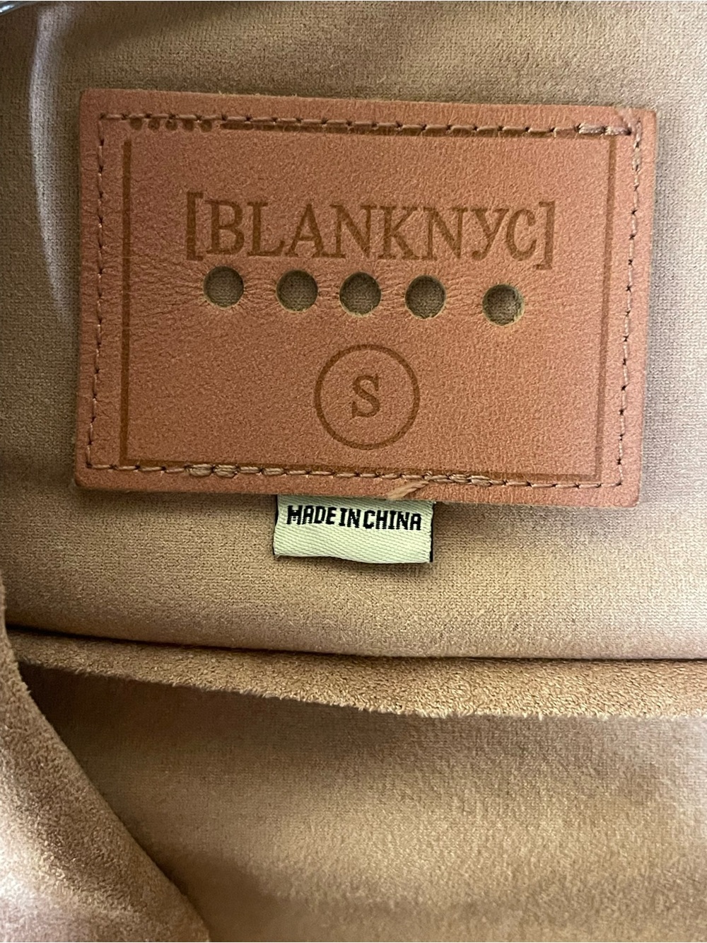 Blank NYC Faux Suede Moto Jacket - Brown Taupe Sz S - Picture 4 of 6